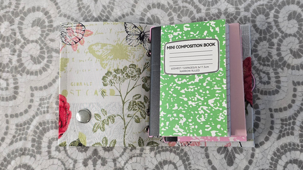 Mini Companion - Brown & Light Pink & Poppies